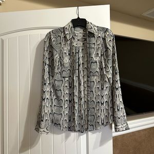 Button down snake print shirt